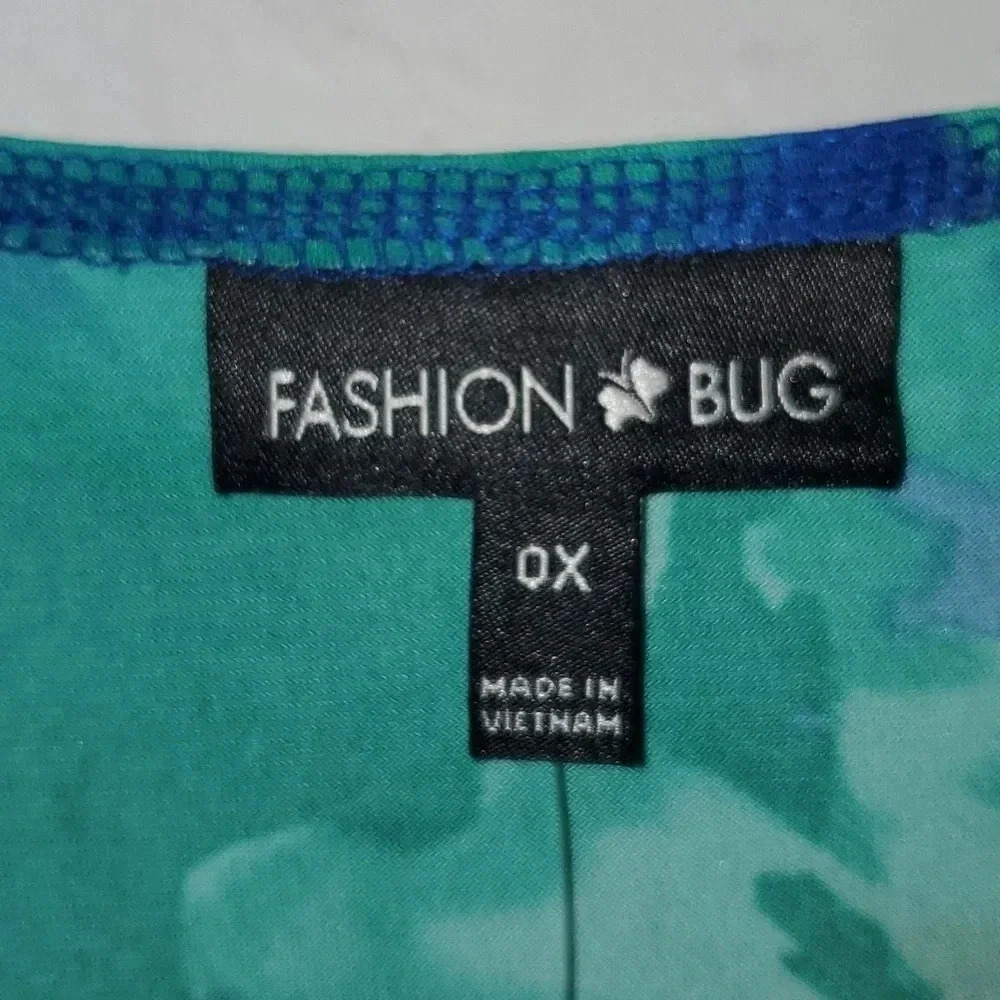 Fashion Bug Sleeveless V Neck Multi Color Empire Waisted Blouse Size 0x NWT - Picture 6 of 11
